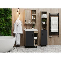 Тумба с раковиной Onika ТИМБЕР 60 напольная, серая мат./дуб сонома 106116