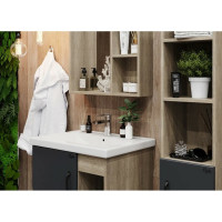 Тумба с раковиной Onika ТИМБЕР 60 напольная, серая мат./дуб сонома 106116