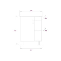 Тумба с раковиной Onika ТИМБЕР 60 напольная, серая мат./дуб сонома 106116