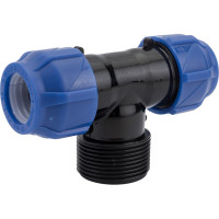 Компрессионный переходной тройник VALFEX ПНД, с наружной резьбой, 25-1 1/4"-25 1210022511425