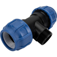 Компрессионный переходной тройник VALFEX ПНД, с наружной резьбой, 63- 2"-63 1210026320063