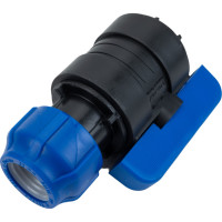 Шаровой кран VALFEX ПНД компрессионный цанга - внутренняя резьба, разборный 32x1/2" 1210012532012