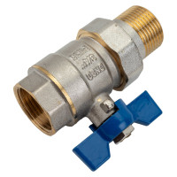 Шаровой кран с американкой RM -L 3/4 никелированный, бабочка Ду20 Ру30 НК 11Б27п1 RML-34FFLA