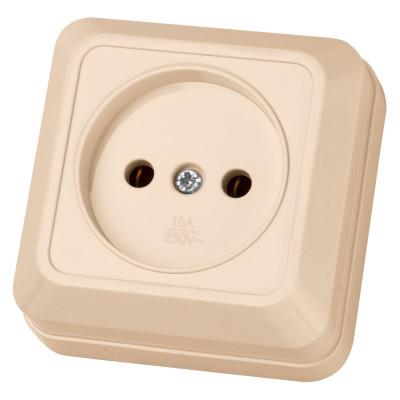 Розетка TDM ELECTRIC 2П открытой установки IP20 10А 250В керамика слоновая кость Ладога SQ1801-0210