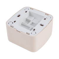 Выключатель слоновая кость 2-клавишный открытой установки TDM ELECTRIC IP20 10А, серия "Дача" Народная SQ1824-0015