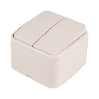 Выключатель слоновая кость 2-клавишный открытой установки TDM ELECTRIC IP20 10А, серия "Дача" Народная SQ1824-0015