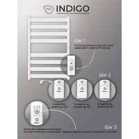 Полотенцесушитель INDIGO Oktava Slim 5 electro 80/50 таймер, скрытый монтаж, универсальное подключение R/L LСLOKS5E80-50WMRt