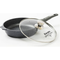 Сковорода Мечта АП Гранит 28 см, со съемной ручкой и стеклянной крышкой с028701