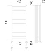 Полотенцесушитель водяной Terminus & Аврора П16 400x800 4670078529305