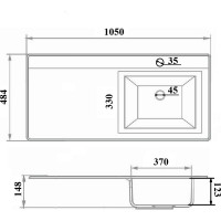 Мебельный умывальник RUNO Гамма 105 лайт левое крыло, белый 00-00001120