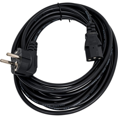 Кабель питания ExeGate Special PC-5S Евровилка угловая Schuko- С13 3х0.5 CCA черный 5м 281002