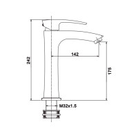 Смеситель для умывальника Gappo 35к G1007-72 высокий, литой, п/гайку, хром 546123