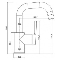 Смеситель для раковины Swedbe 1011B Diana высокий, однорычажный, черный матовый 1011B, EAN 7350078204699