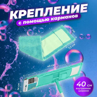 Сменная насадка для швабры PERFECTO LINEA из микрофибры, бирюзовая 44-432015