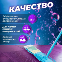 Сменная насадка для швабры PERFECTO LINEA Solid из шенилла, голубая 44-532032