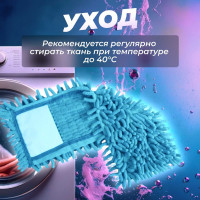 Сменная насадка для швабры PERFECTO LINEA Solid из шенилла, голубая 44-532032