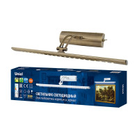 Светодиодный светильник Uniel для подсветки картин и зеркал ULT-F34-7W/4000K IP20 ANTIQUE BRASS UL-00006904