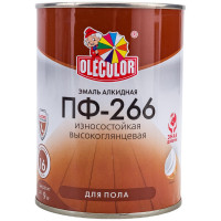 Эмаль для пола OLECOLOR ПФ-266 красно-коричневый, 0.9 кг 4300000272