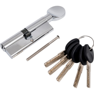 Цилиндр PALIDORE 90PC 45/45С ключ/завертка, хром блестящий 98760936