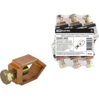 Овальный зажим TDM ELECTRIC алюминиевый, медное покрытие, 1-болтовой ЗОАМ14 стержень D14 - провод 16-70 мм2 SQ2401-0024