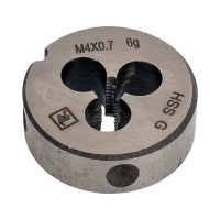 Круглая ручная плашка с направляющей в наборе М4х0.7, HSS, Ф25х9 мм Thorvik D-DRIVE MDG407 52860