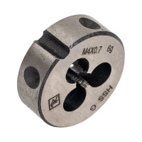 Круглая ручная плашка с направляющей в наборе М4х0.7, HSS, Ф25х9 мм Thorvik D-DRIVE MDG407 52860