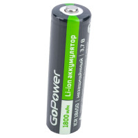 Аккумулятор GoPower Li-ion 18650 PC1 3.6V 1800mAh без защиты высокий контакт 00-00018351
