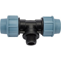 Тройник ПНД компрессионный с наружной резьбой (25 ммx3/4") AV Engineering AVE1092534