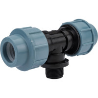 Тройник ПНД компрессионный с наружной резьбой (25 ммx3/4") AV Engineering AVE1092534