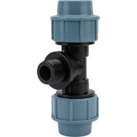 Тройник ПНД компрессионный с наружной резьбой (25 ммx3/4") AV Engineering AVE1092534