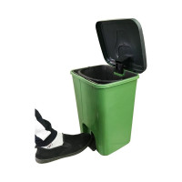 Мусорный бак Sembol Plastik 25 л, мороз., с крышкой, с педальным приводом, зелёный 25997