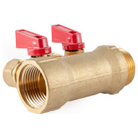 Коллектор с шаровыми кранами PROFACTOR в/н 1" х 2 вых 16 цанга PF MVP 267.2