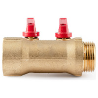 Коллектор с шаровыми кранами PROFACTOR в/н 1" х 2 вых 16 цанга PF MVP 267.2