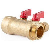 Коллектор с шаровыми кранами PROFACTOR в/н 1" х 2 вых 16 цанга PF MVP 267.2