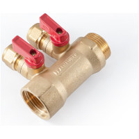 Коллектор с шаровыми кранами PROFACTOR в/н 1" х 2 вых 16 цанга PF MVP 267.2