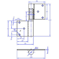 Гаражная петля на площадке Левша 140x20x47 под крепеж, левая У1-9200.Wл
