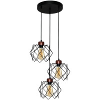 Подвесной светильник ЭЛЕТЕХ Сигма 232 черный муар медь НСБ 01-3x60-163 Е27 ИУ 1005404795