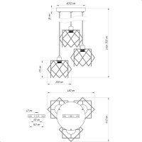 Подвесной светильник ЭЛЕТЕХ Сигма 232 черный муар НСБ 01-3x60-163 Е27 ИУ 1005404792