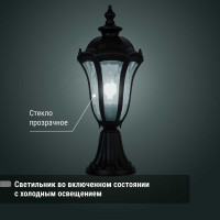 Светильник уличный TDM ELECTRIC "Вена" 60 Вт, стойка, алюминий, прозрачное/черный, Е27 SQ0330-0206