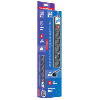 Фильтр-удлинитель Power Cube 1,9 м д/подключение к UPS (C14), 5 розеток (черный) 10А/2,2кВт, SPG5-В2