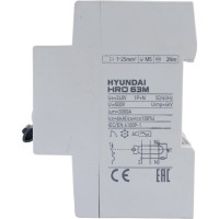 Дифференциальный автомат Hyundai HRO63M 1NG5C0000C 00050G 1п + нейтр., 50A ток, к.з. 13.06.000114
