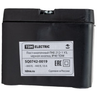 Кнопочный пост ПКЕ TDM ELECTRIC 212-1 У3, черная кнопка, IP40 SQ0742-0019