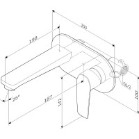 Смеситель для умывальника AM.PM Gem монтируемый в стену, хром F90A72200