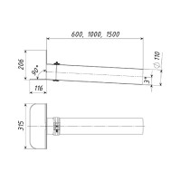 Кровельная воронка Татполимер ТП-68 L-1500 мм с листвоуловителем ТП-68/15 51548