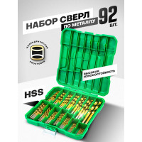 Набор сверел по металлу в кейсе HSS 92 шт ROCKFORCE RF-924U92(49385)