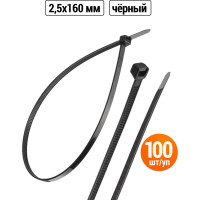Хомут TDM ELECTRIC 2,5x160 мм, нейлон, черный, 100 шт. SQ0515-0204