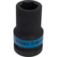 Торцевая ударная глубокая шестигранная головка 1", 27мм KING TONY 843527M