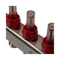 Коллектор из нержавеющей стали в сборе с расходомерами STOUT 2 выхода SMS 0907 000002