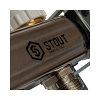 Коллектор из нержавеющей стали в сборе с расходомерами STOUT 2 выхода SMS 0907 000002