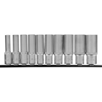 Набор удлиненных торцевых головок 3/8", 6-ти гр CrV, 8-19 мм, 10 шт. STELS 13604